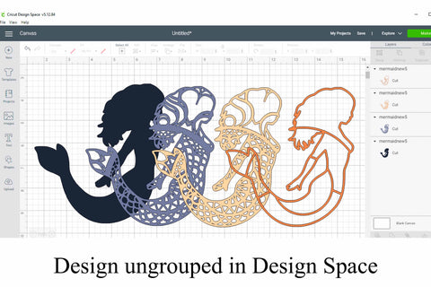 Mermaid Mandala Layered SVG SVG Digital Honeybee 