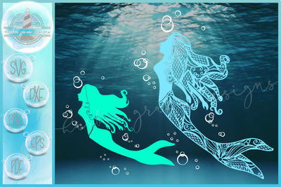 Mermaid Mandala Zentangle SVG | Mermaid SVG SVG Harbor Grace Designs 