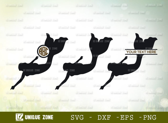 Mermaid Mnogram SVG Cut File, Mermaid Tail Svg, Cute Mermaid Svg, Sea Beach Svg, Mermaid Silhouette, Mermaid Princess, Summer, Girl SVG Unique Zone 