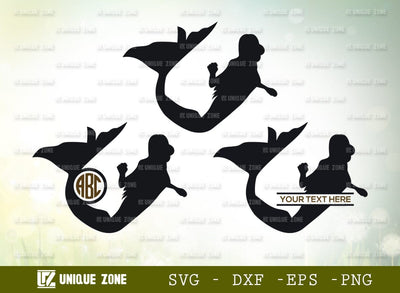 Mermaid Mnogram SVG Cut File, Mermaid Tail Svg, Cute Mermaid Svg, Sea Beach Svg, Mermaid Silhouette, Mermaid Princess, Summer, Girl SVG Unique Zone 