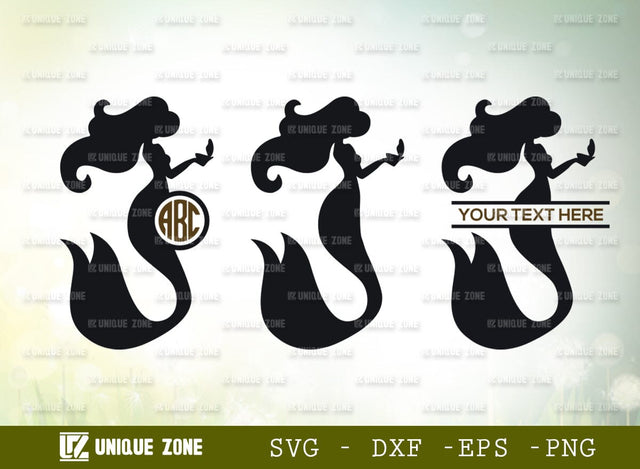 Mermaid Mnogram SVG Cut File, Mermaid Tail Svg, Cute Mermaid Svg, Sea Beach Svg, Mermaid Silhouette, Mermaid Princess, Summer, Girl SVG Unique Zone 