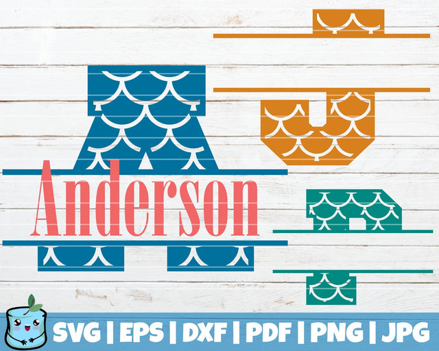 Mermaid Monogram Alphabet SVG MintyMarshmallows 