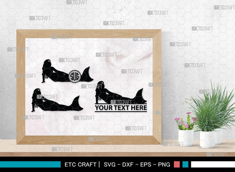 Mermaid Monogram, Mermaid Silhouette, Mermaid SVG, Little Mermaid Svg, Sea Snimal Svg, Ocean Svg, SB00385 SVG ETC Craft 