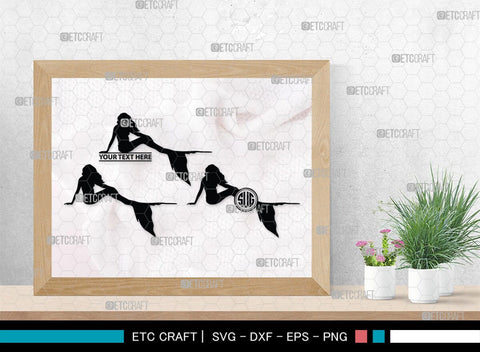 Mermaid Monogram, Mermaid Silhouette, Mermaid SVG, Little Mermaid Svg, Sea Snimal Svg, Ocean Svg, SB00385 SVG ETC Craft 