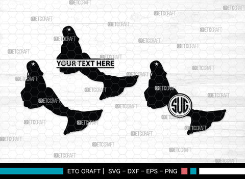 Mermaid Monogram, Mermaid Silhouette, Mermaid SVG, Little Mermaid Svg, Sea Snimal Svg, Ocean Svg, SB00385 SVG ETC Craft 