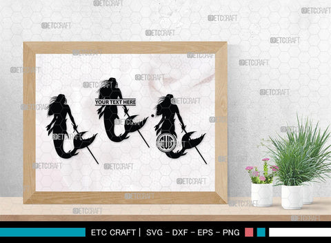 Mermaid Monogram, Mermaid Silhouette, Mermaid SVG, Little Mermaid Svg, Sea Snimal Svg, Ocean Svg, SB00385 SVG ETC Craft 