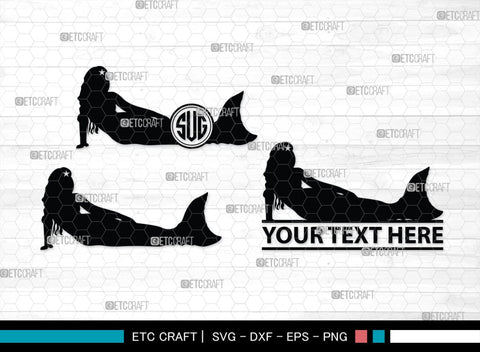 Mermaid Monogram, Mermaid Silhouette, Mermaid SVG, Little Mermaid Svg, Sea Snimal Svg, Ocean Svg, SB00385 SVG ETC Craft 