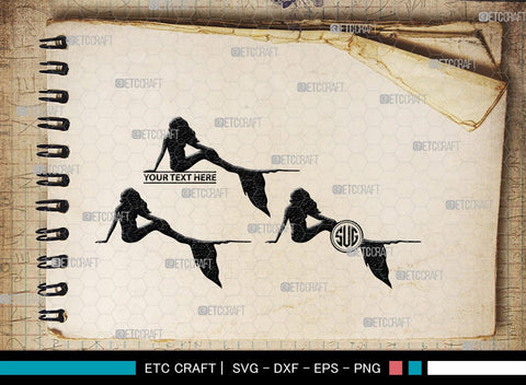 Mermaid Monogram, Mermaid Silhouette, Mermaid SVG, Little Mermaid Svg, Sea Snimal Svg, Ocean Svg, SB00385 SVG ETC Craft 