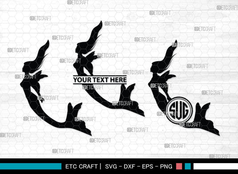 Mermaid Monogram, Mermaid Silhouette, Mermaid SVG, Little Mermaid Svg, Sea Snimal Svg, Ocean Svg, SB00385 SVG ETC Craft 