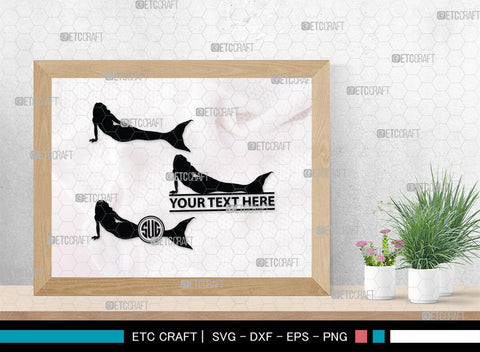 Mermaid Monogram, Mermaid Silhouette, Mermaid SVG, Little Mermaid Svg, Sea Snimal Svg, Ocean Svg, SB00385 SVG ETC Craft 