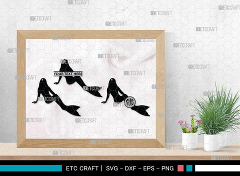 Mermaid Monogram, Mermaid Silhouette, Mermaid SVG, Little Mermaid Svg, Sea Snimal Svg, Ocean Svg, SB00385 SVG ETC Craft 