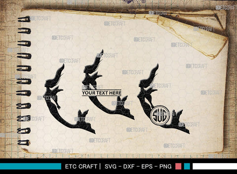 Mermaid Monogram, Mermaid Silhouette, Mermaid SVG, Little Mermaid Svg, Sea Snimal Svg, Ocean Svg, SB00385 SVG ETC Craft 