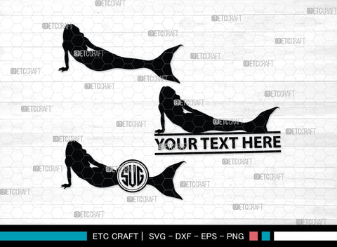 Mermaid Monogram, Mermaid Silhouette, Mermaid SVG, Little Mermaid Svg, Sea Snimal Svg, Ocean Svg, SB00385 SVG ETC Craft 