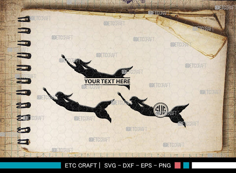 Mermaid Monogram, Mermaid Silhouette, Mermaid SVG, Little Mermaid Svg, Sea Snimal Svg, Ocean Svg, SB00385 SVG ETC Craft 