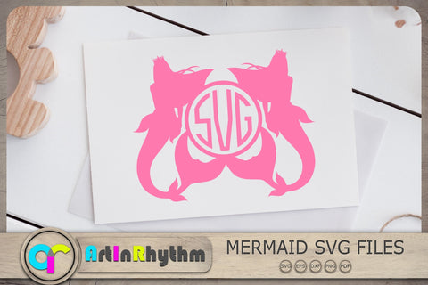 Mermaid Monograms Svg, Mermaid Split Monogram Svg, Mermaid Circle Monogram Svg SVG Artinrhythm shop 
