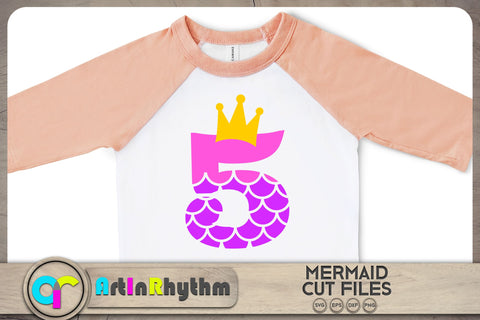 Mermaid number 5 / 5th birthday SVG SVG Artinrhythm shop 