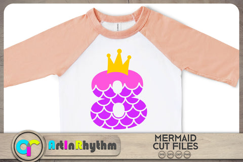 Mermaid number 8 / 8th birthday SVG SVG Artinrhythm shop 