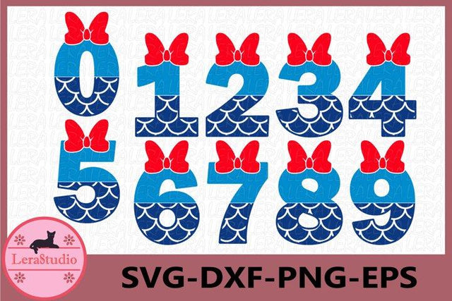 Mermaid Numbers SVG Lerastudio 
