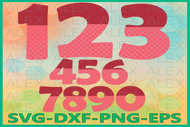 Mermaid Numbers Svg SVG AlexSVGStudio 