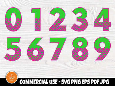 Mermaid Numbers SVG, Svg Cut Files SVG TonisArtStudio 