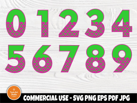 Mermaid Numbers SVG, Svg Cut Files SVG TonisArtStudio 
