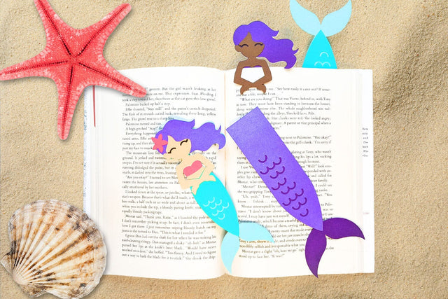 Mermaid Papercut Bookmark SVG Duo SVG Risa Rocks It 
