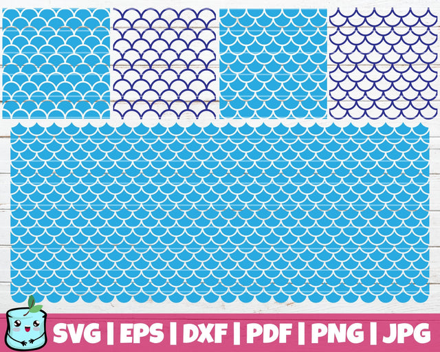 Mermaid Patterns Bundle SVG MintyMarshmallows 