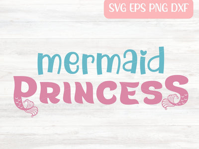Mermaid Princess SVG Cut File for Cricut or Silhouette, Little Girl Shirt Sublimation PNG, Digital Download Commercial Use SVG Apple Grove Designs 