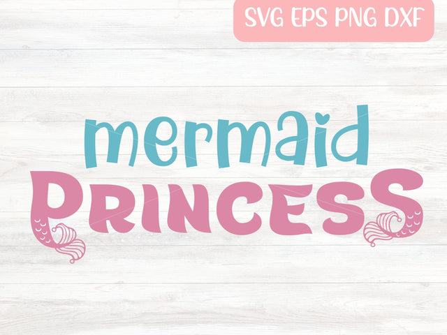 Mermaid Princess SVG Cut File for Cricut or Silhouette, Little Girl Shirt Sublimation PNG, Digital Download Commercial Use SVG Apple Grove Designs 
