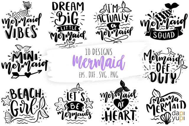 Mermaid Quotes Bundle, Mermaid Bundle SVG dapiyupi store 