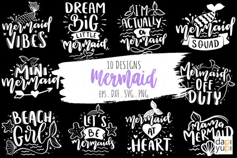 Mermaid Quotes Bundle, Mermaid Bundle SVG dapiyupi store 