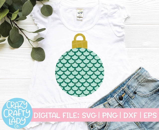 Mermaid Scale Christmas Ornament | Holiday SVG Cut File SVG Crazy Crafty Lady Co. 