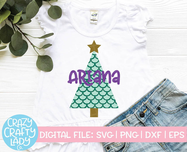 Mermaid Scale Christmas Tree | Holiday SVG Cut File SVG Crazy Crafty Lady Co. 