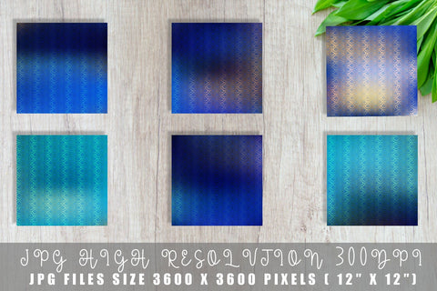 Mermaid scale pattern digital paper with gradient blue color background Digital Pattern artnoy 
