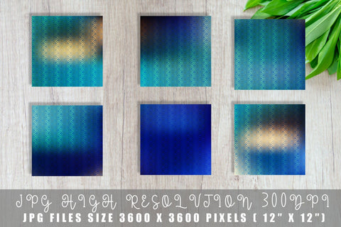 Mermaid scale pattern digital paper with gradient blue color background Digital Pattern artnoy 