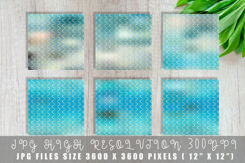 Mermaid scale pattern digital paper with gradient blue sea color background Digital Pattern artnoy 