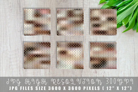 Mermaid scale pattern digital paper with gradient brown color background Digital Pattern artnoy 