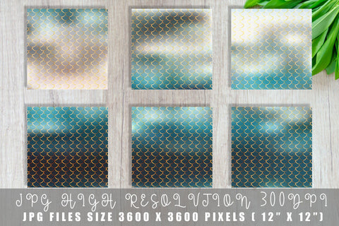 Mermaid scale pattern digital paper with gradient color background Digital Pattern artnoy 