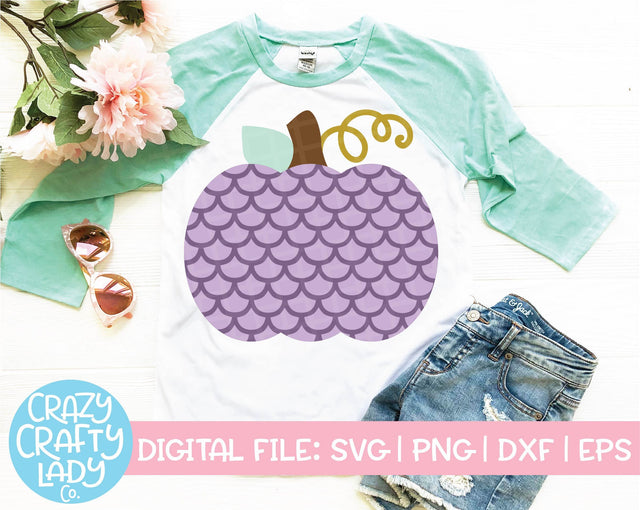 Mermaid Scale Pumpkin | Fall SVG Cut File SVG Crazy Crafty Lady Co. 