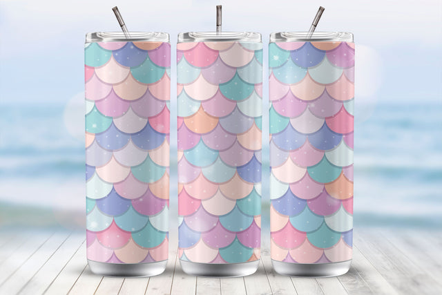 Mermaid Scales 20 Oz Tumbler Wrap Sublimation Design Sublimation MockupSvgVenue 