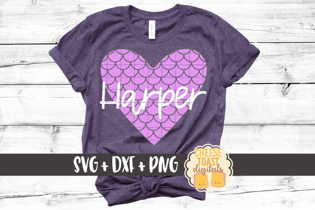 Mermaid Scales Heart - Valentine's Day SVG PNG DXF Cut Files SVG Cheese Toast Digitals 