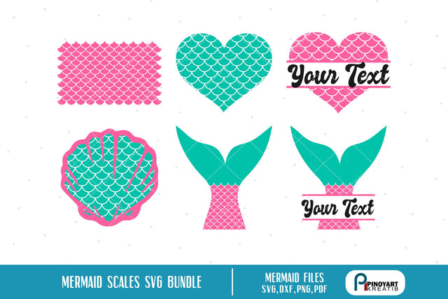 Mermaid Scales Svg Bundle SVG Pinoyart Kreatib