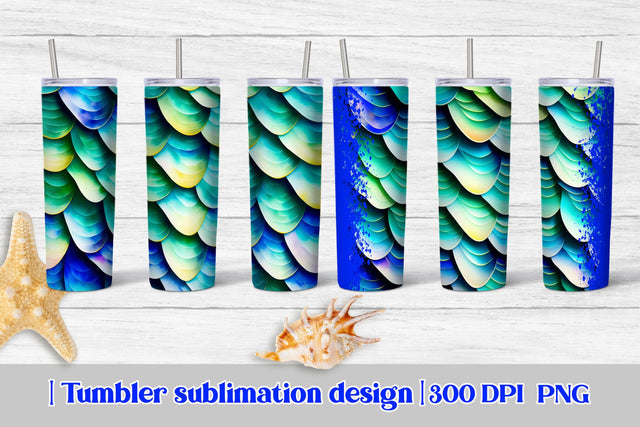 Mermaid scales tumbler | Mermaid tumbler design Sublimation Svetana Studio 