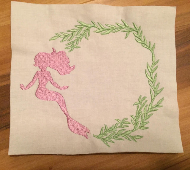 Mermaid Seaweed Monogram Embroidery Frame Embroidery/Applique MissMarysEmbroidery 
