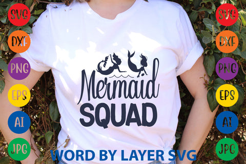 Mermaid Squad, Mermaid SVG Design SVG Rafiqul20606 