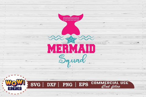 Mermaid squad svg, Summer svg, Beach svg, Png, Dxf SVG Wowsvgstudio 