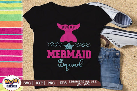 Mermaid squad svg, Summer svg, Beach svg, Png, Dxf SVG Wowsvgstudio 