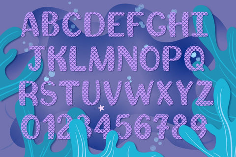 Mermaid Story & Mermaid Scales Font Duo + Bonus Extras SVG Feya's Fonts and Crafts 