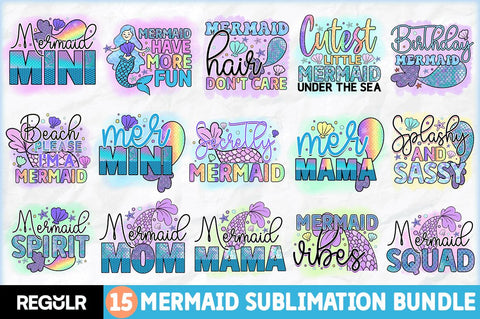 Mermaid Sublimation Bundle Sublimation Regulrcrative 