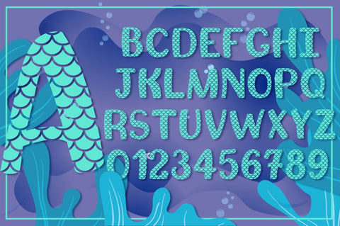 Mermaid SVG Alphabet | Mermaid Scales Alphabet SVG Feya's Fonts and Crafts 